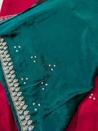 Pure Crepe Designer  - red