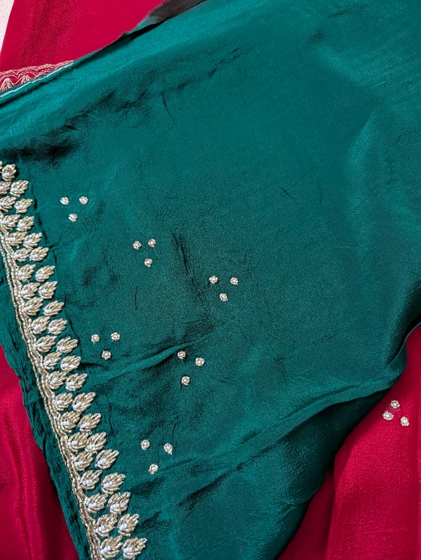 Pure Crepe Designer  - red