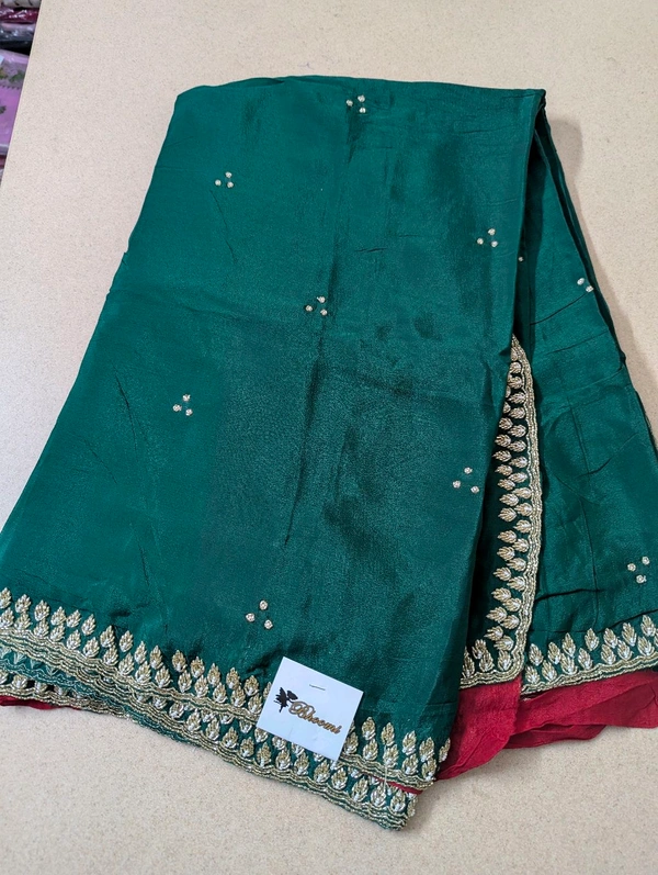 Pure Crepe Designer  - Dark green