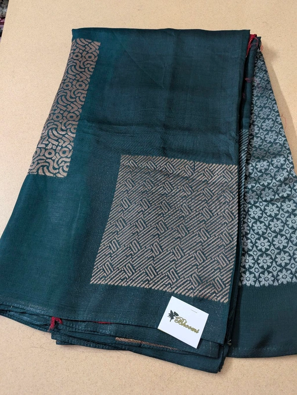 Pure Manipuri Kora Designer  - dark green