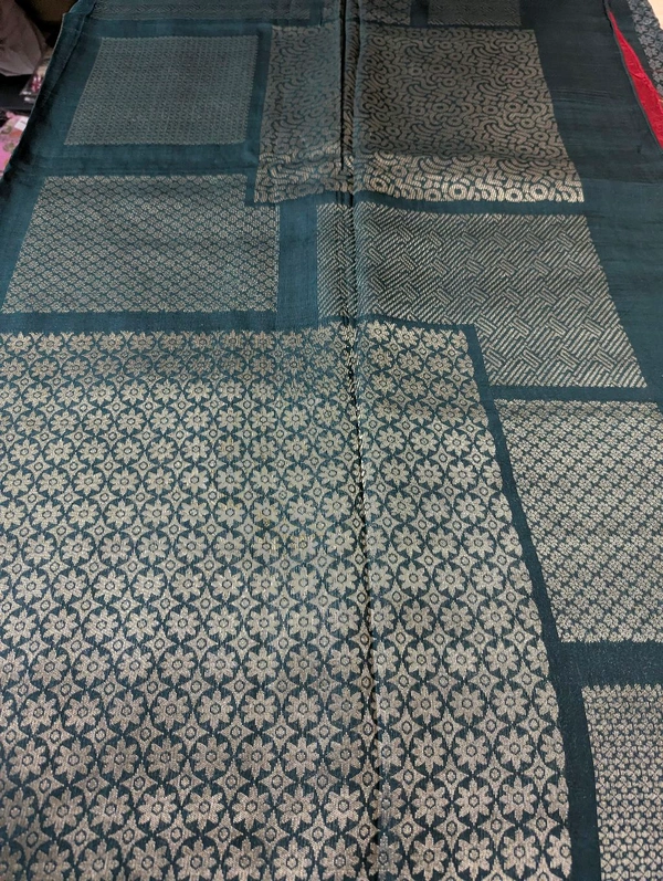 Pure Manipuri Kora Designer  - dark green