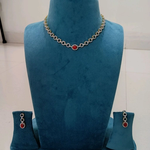 Diamond Copy Neck Set  - HD, coral
