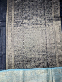 Soft Beneras Chanderi  - Navy Blue, VZ