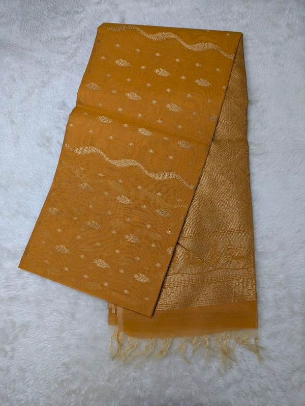 Beautiful Soft Chanderi  - Tangerine, VZ