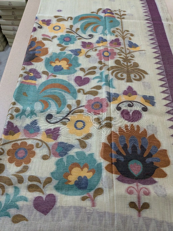 Soft Cotton Jamdhani  - purple, VZ