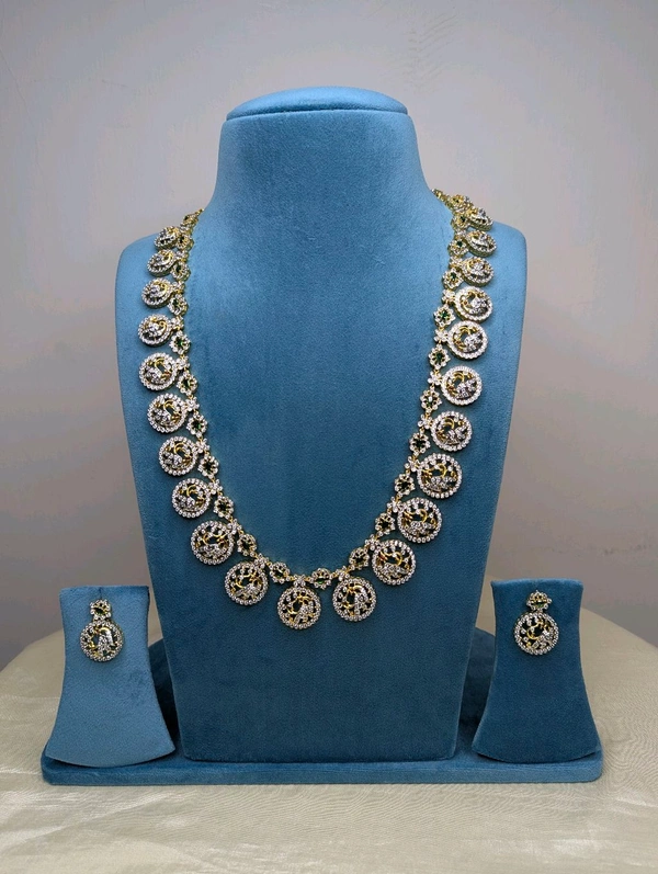 Real  Diamond Copy Bottu Mala  - green, Vz