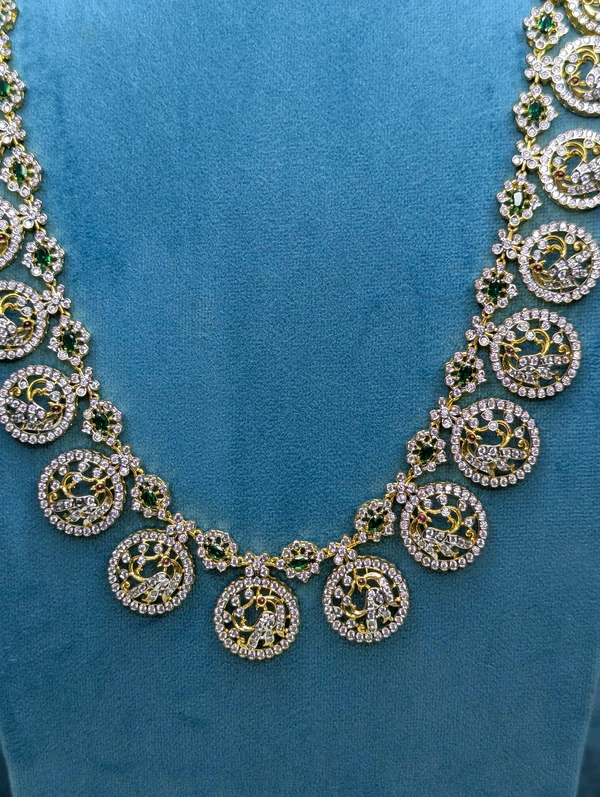 Real  Diamond Copy Bottu Mala  - green, Vz