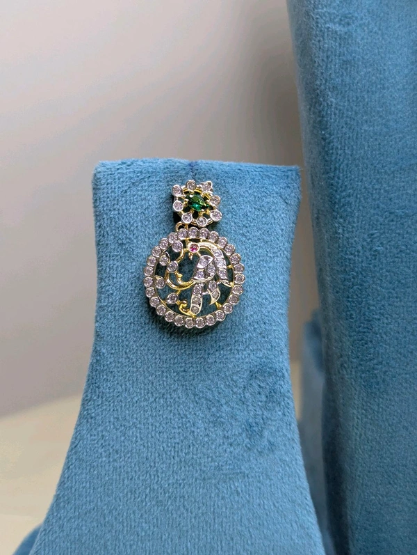 Real  Diamond Copy Bottu Mala  - green, Vz