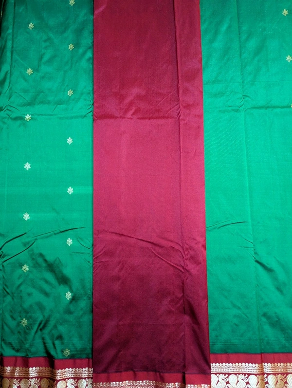 Soft Gadwal Pattu - dark green