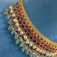 Jadua Kundan Neckset With Real Beads - ruby, HD