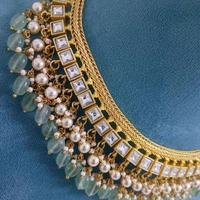 Jadua Kundan Neckset With Real Beads - White, HD