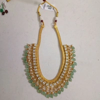 Jadua Kundan Neckset With Real Beads - White, HD