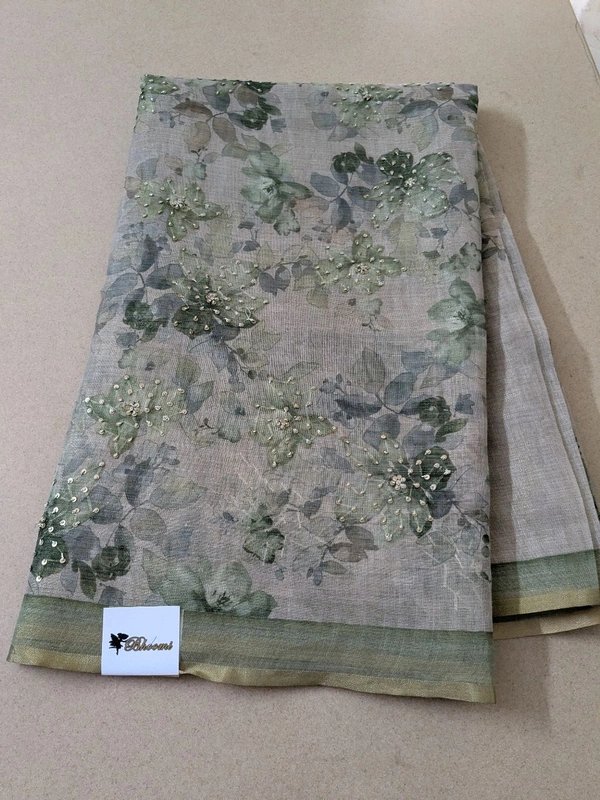 Designer Lenin Block With Hand Work  - green, VZ