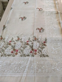 Designer Lenin With Embroidery  - Baja White 1, VZ