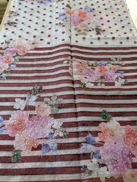 Designer Soft Organza Hand Work  - Maroon, VZ