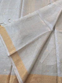 Pure Handloom Tissue Designer  - Gray, VZ