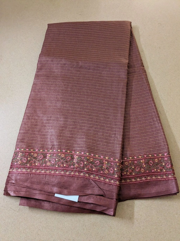 Pure Handloom Tusser Designer  - Solid Pink, VZ