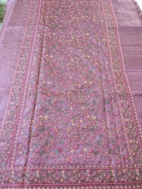 Pure Handloom Tusser Designer  - Solid Pink, VZ