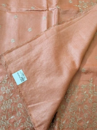 Pure Handloom Designer Tusser Pita Work - orange, VZ