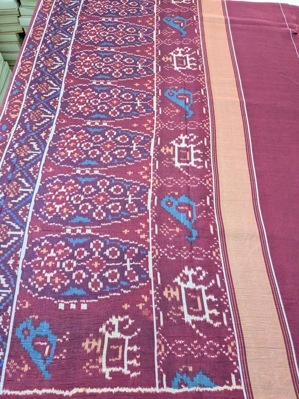 Soft  Tusser Patola  - Maroon, VZ