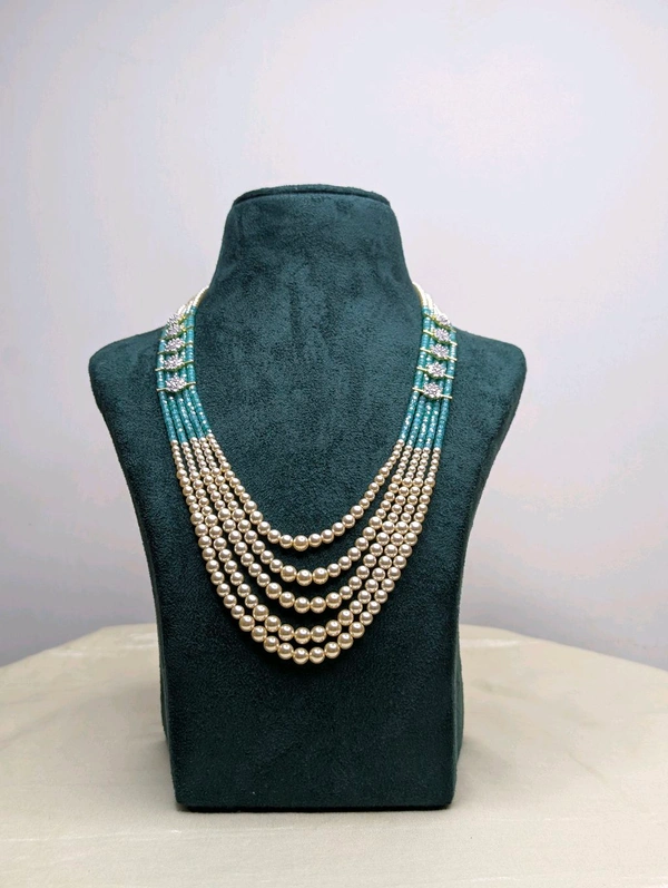 Designer Cz S Beads Set  - Vz, Teal