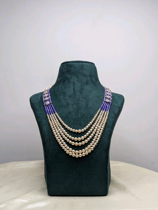 Designer Cz S Beads Set  - Vz, dark Violet