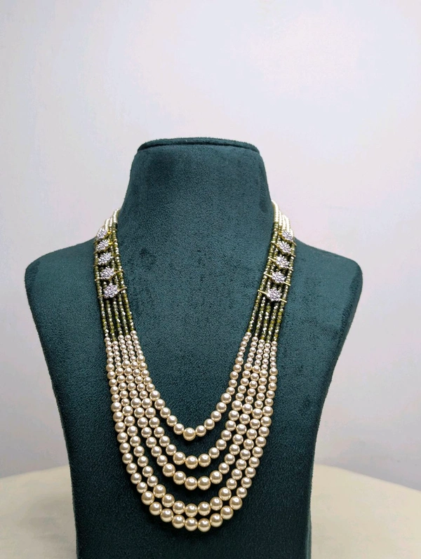 Designer Cz S Beads Set  - dark green, Vz