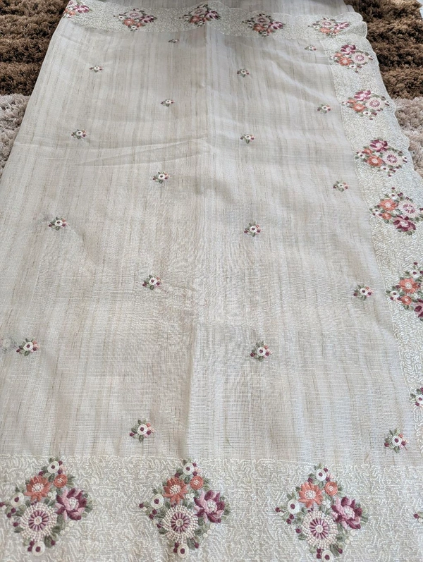 Cotton Kota Embroidery  - Baja White, VZ