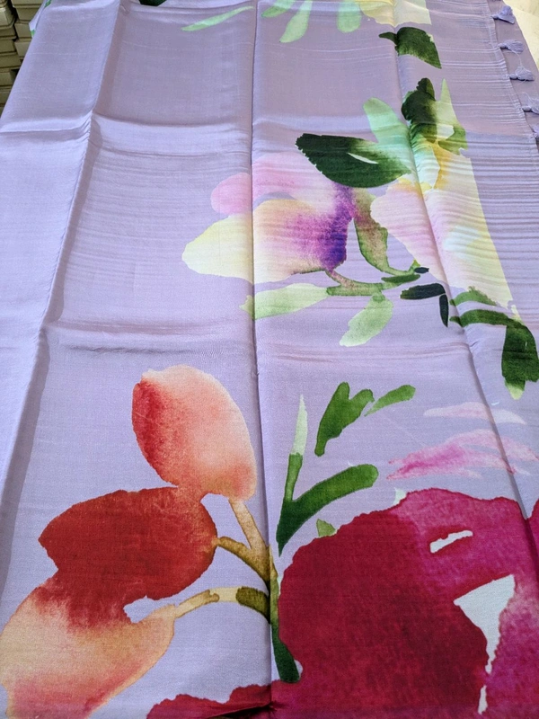 Pure Silk Satin Designer  - Blue Chalk, VZ