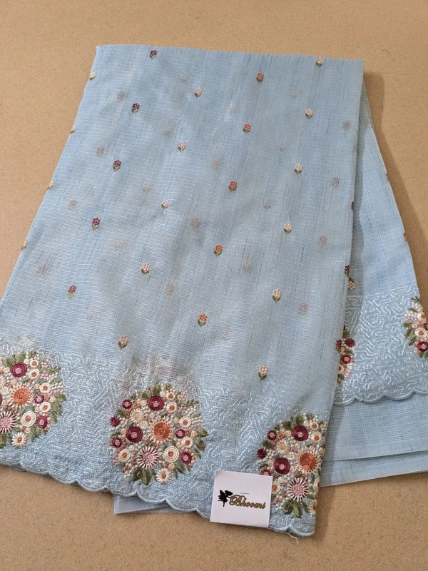 Jute Kota Embroidery  - sky blue, VZ