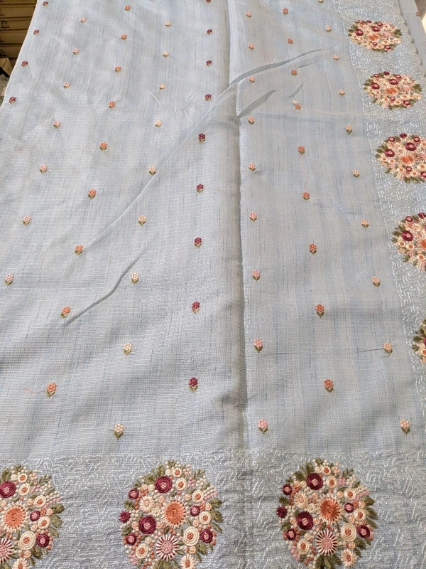 Jute Kota Embroidery  - sky blue, VZ