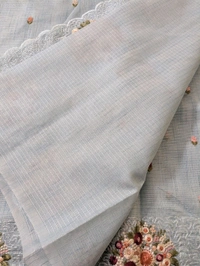 Jute Kota Embroidery  - sky blue, VZ