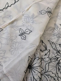 Fancy Designer Soft Organza  - Black, VZ