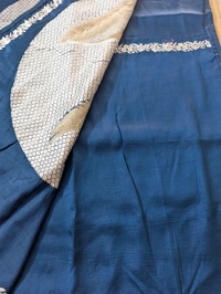 Pure Manipuri Silk Designer  - Dark Blue, VZ