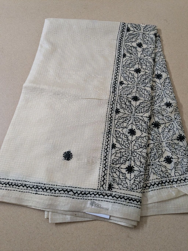 Designer Silk Kota With Hand Work  - Baja White, VZ
