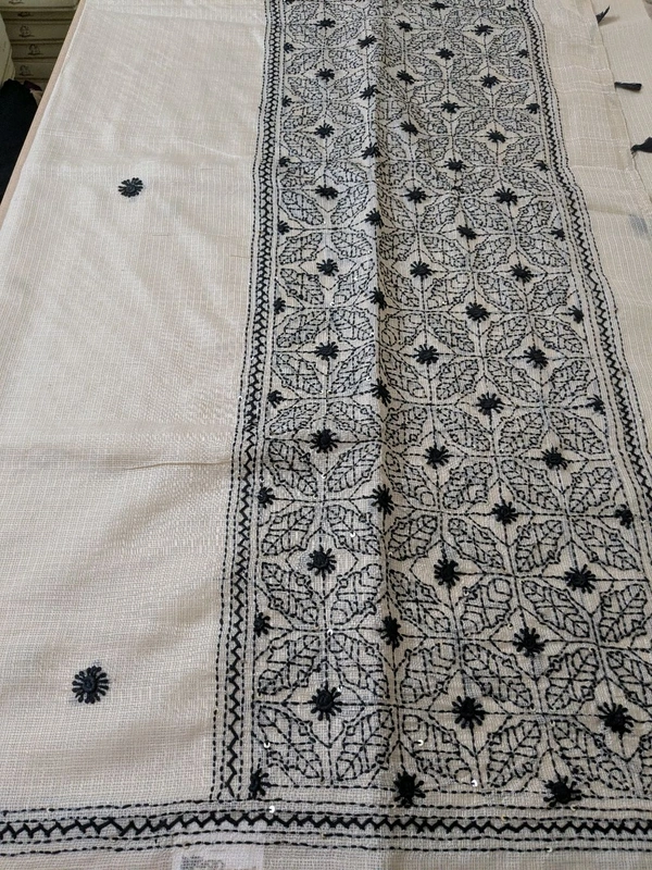 Designer Silk Kota With Hand Work  - Baja White, VZ