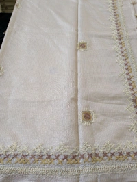 Designer Silk Kota With Hand Work  - Baja White, VZ