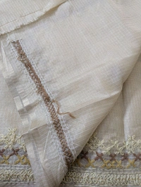 Designer Silk Kota With Hand Work  - Baja White, VZ