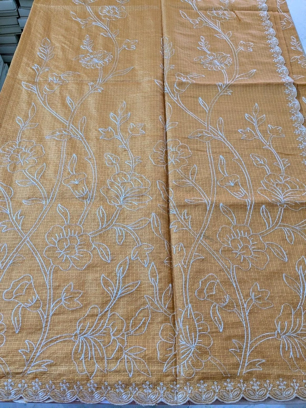 Designer Silk Kota With Pita Work  - Gold, VZ