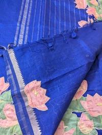 Pure Handloom Mangalagiri  Pattu Appliqve Work  - Pink Lace 28