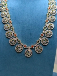 Real  Diamond Copy Bottu Mala  - Red and green, Vz