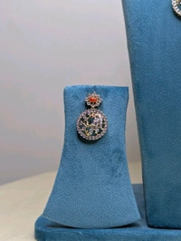 Real  Diamond Copy Bottu Mala  - Red and green, Vz