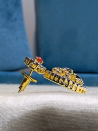 Real  Diamond Copy Bottu Mala  - Red and green, Vz