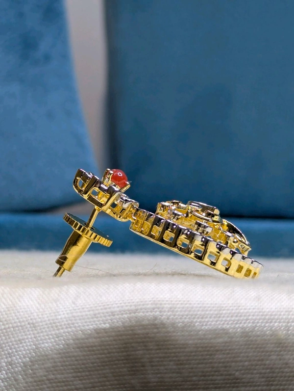 Real  Diamond Copy Bottu Mala  - Red and green, Vz