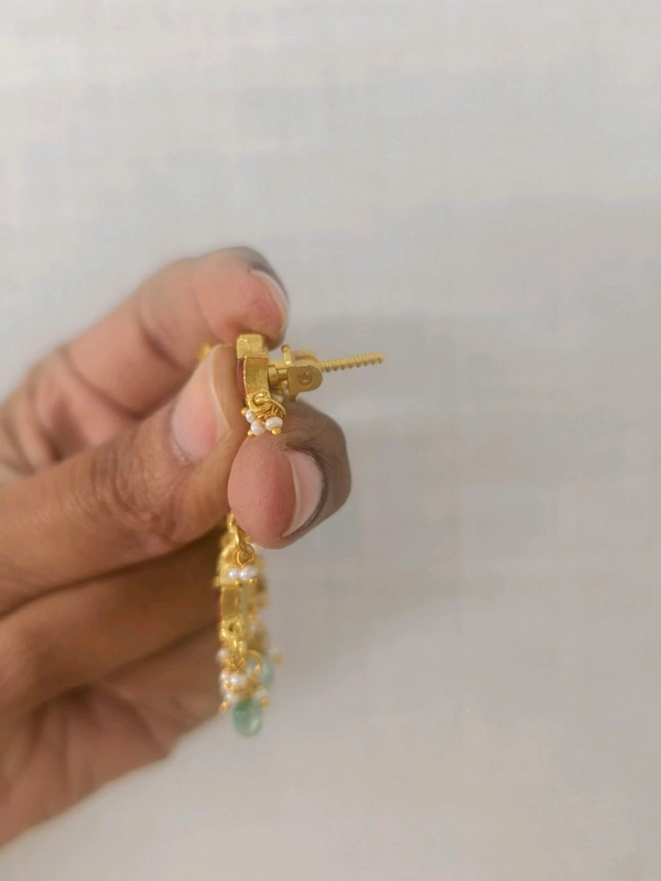 Jadau Kundan Earrings  - multi color, HD