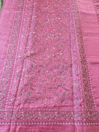 Pure Handloom Tusser Designer  - Brick Red, VZ