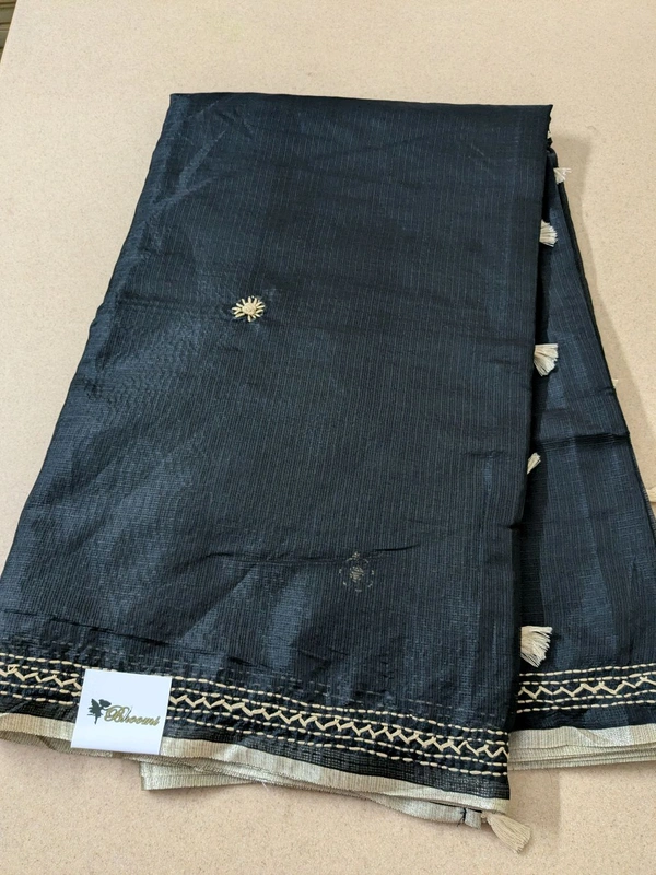 Designer Silk Kota With Hand Work  - Black, VZ