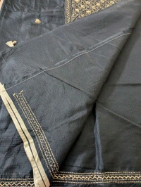 Designer Silk Kota With Hand Work  - Black, VZ