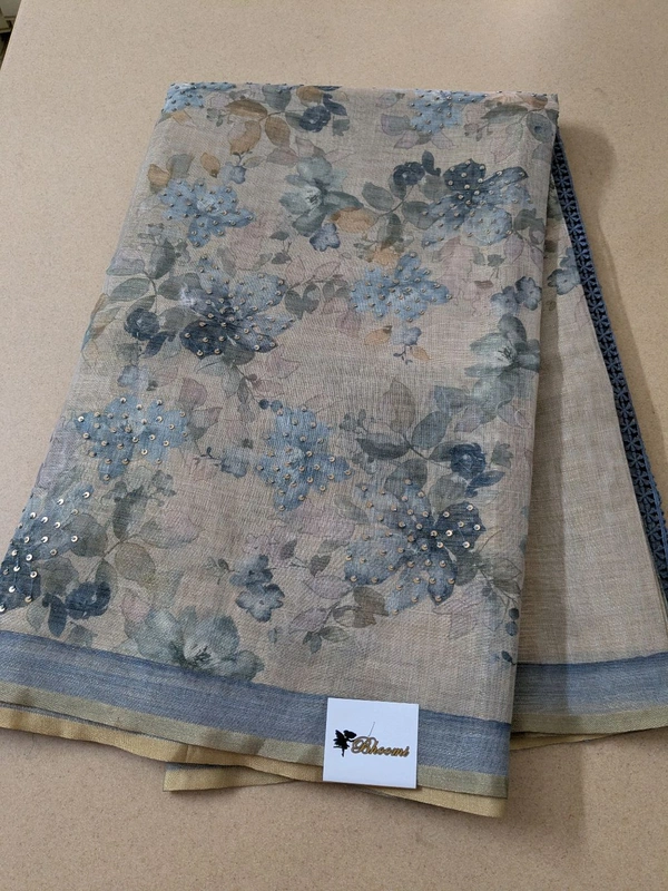 Designer Lenin Block With Hand Work  - blue, VZ