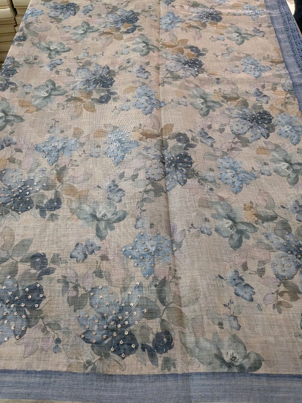 Designer Lenin Block With Hand Work  - blue, VZ